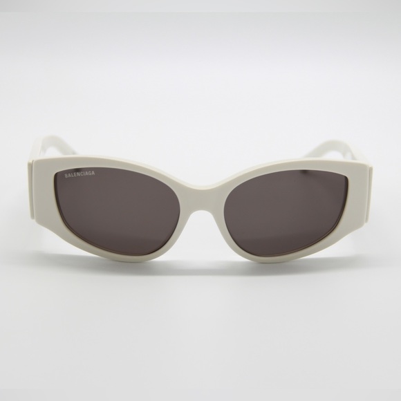 NEW BALENCIAGA BB0258S 003 OVERSIZED WOMEN WHITE SUNGLASSES BALENCIAGA - Picture 4 of 12